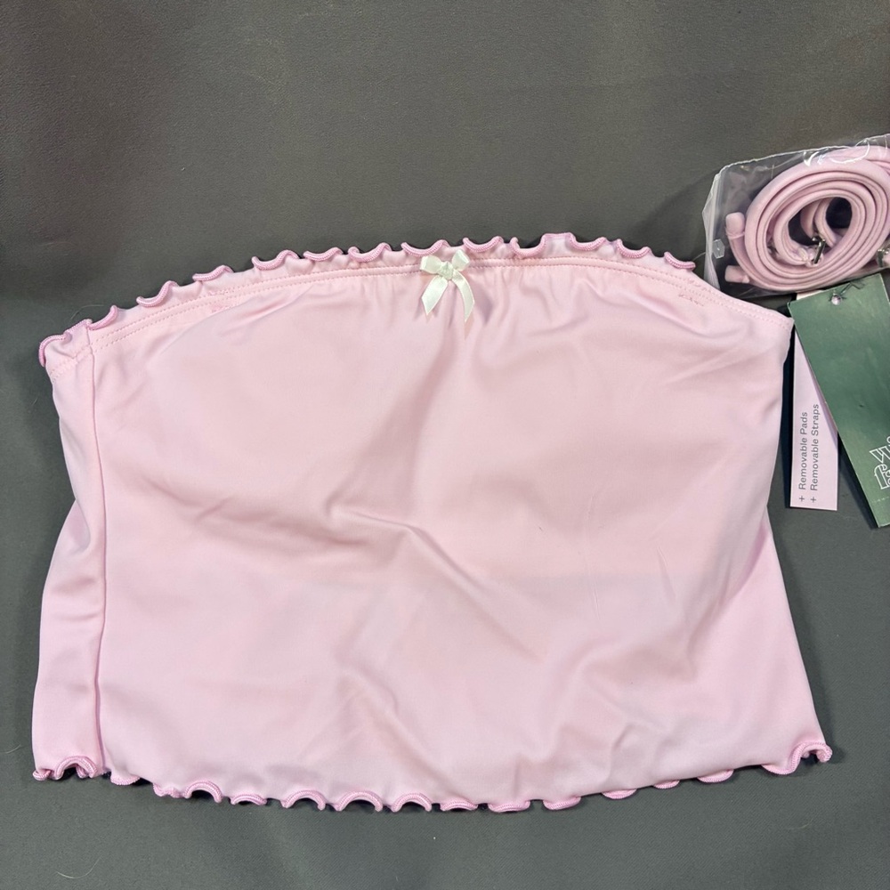 Wild Fable Pink Bandeau Swim Top